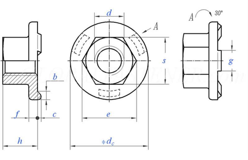 Hexagon Flange Weld Nuts